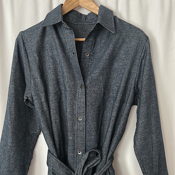 The Elder Statesman Dark Wash “Denim” Long Sleeve Shirt Dress **Size S** 🌸🌸 - Picture 3 of 4